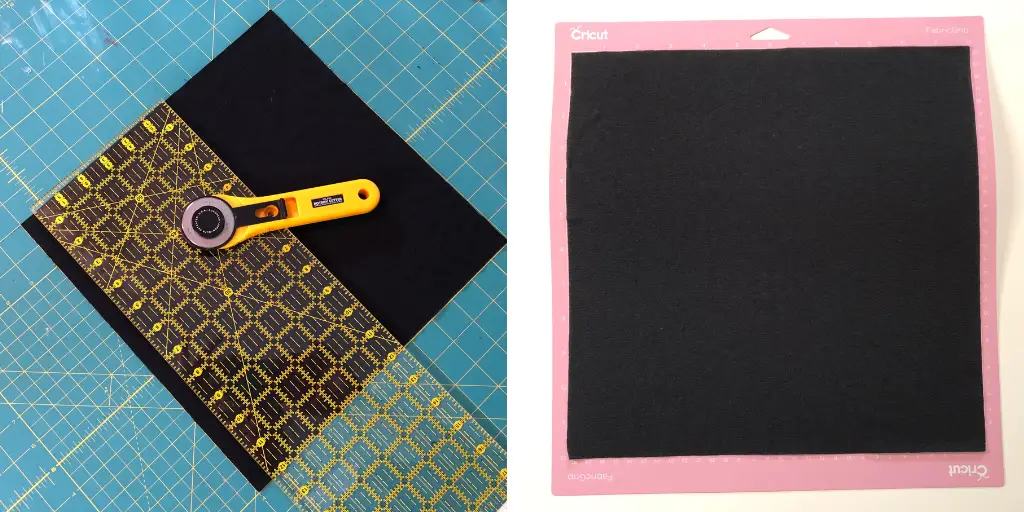 cut fabric with rotary cutter adhere to Fabric Grip mat